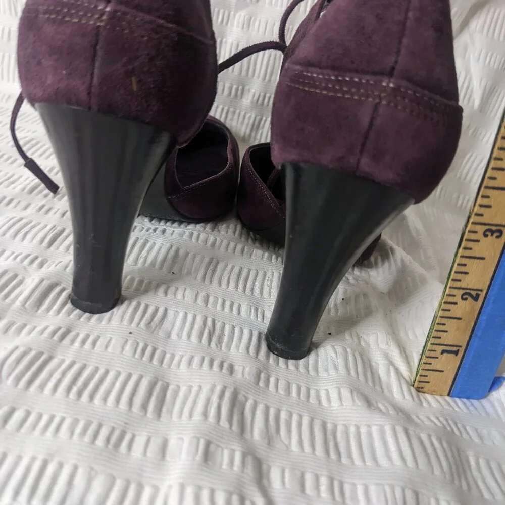 ANTONIO MELANI Purple Suede Heels w/ ankle ties